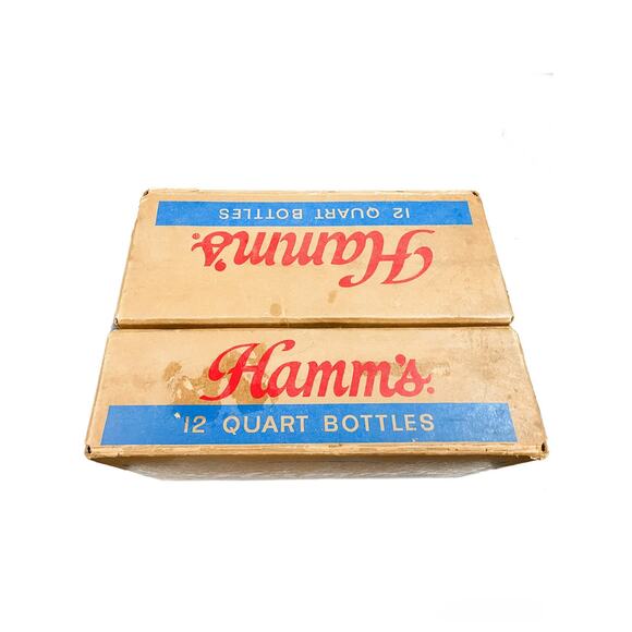 Vintage 1970s Hamm's Beer 12qt Bottles Cardboard Carrier Box - Picture 4 of 7